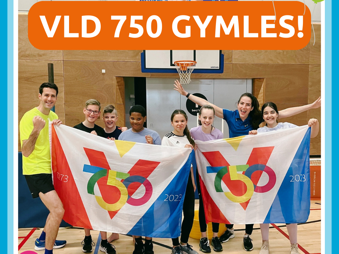 Wethouder Arnoud Proos sport mee met de VLD 750 Gymles van Vlaardingen in Beweging