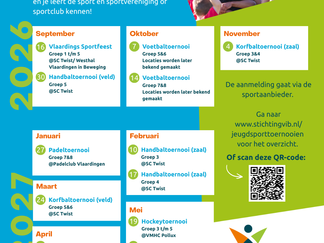 Nieuwe jeugdsporttoernooien schooljaar 2026-2027